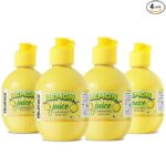 Yellow Lemon Juice Concentrate – Pack of 4 (1000ml) | Equivalent to 100 Lemons | Pocket Bottle | Easy to Use in Cooking, Beverages, Shikanji, Lemonade & More